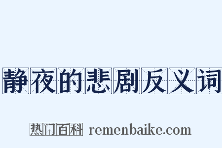 静夜的悲剧反义词是什么意思的图片